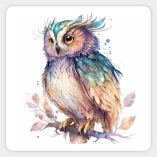 Owl Bird Portrait Animal Painting Wildlife Outdoors Adventure Sticker